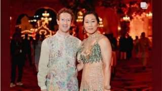 شاهد.. مارك زوكربيرج مؤسس فيسبوك وزوجته في زفاف ابن أغنى رجل هندي